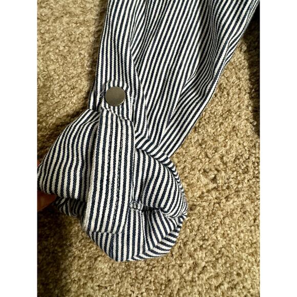 LAL Live A Little size Large Cotton blend, striped top with drawstring Jacket - Picture 5 of 6